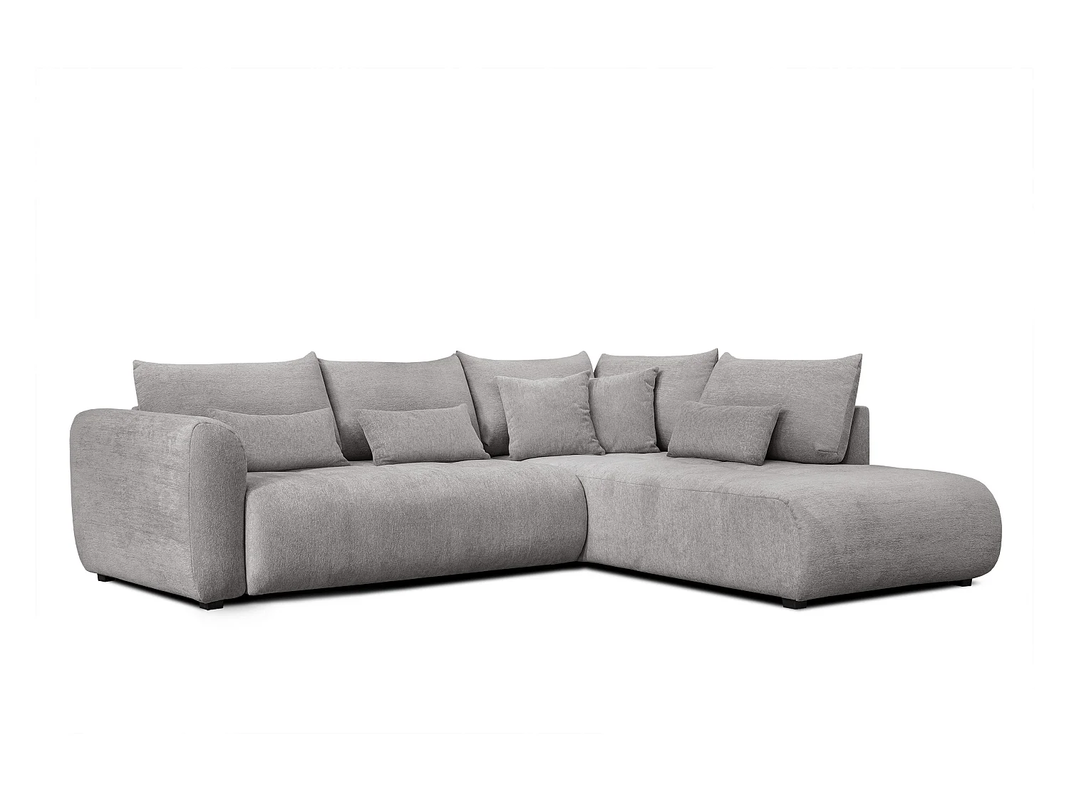 Canapé d'angle 5 places SORENO, tissu gris