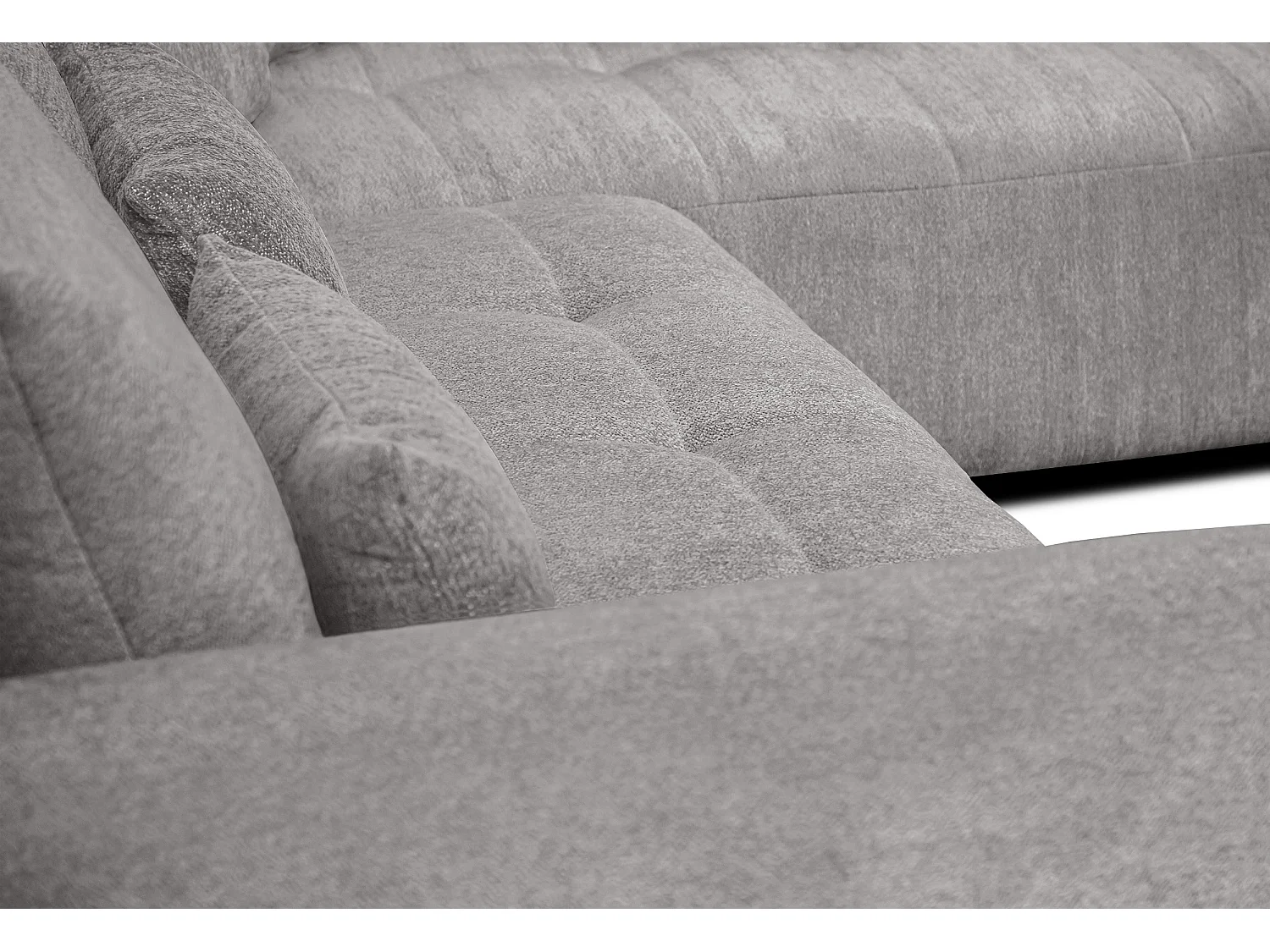 Canapé d'angle 5 places SORENO, tissu gris