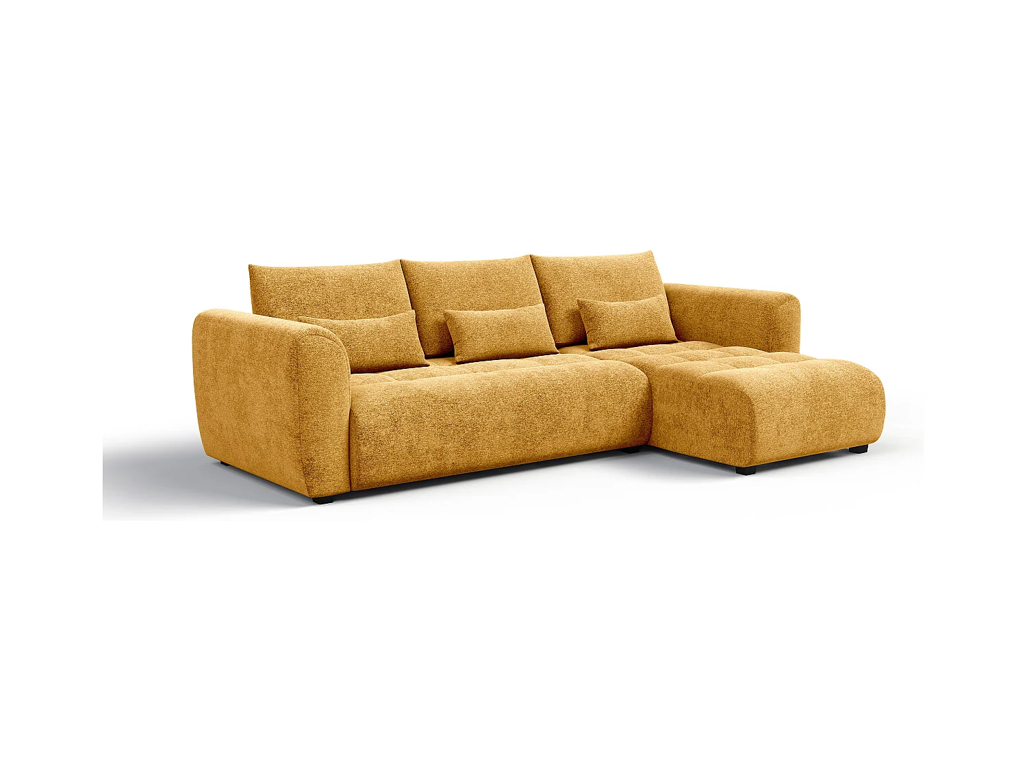 Canapé d'angle 4 places SORENO, tissu jaune