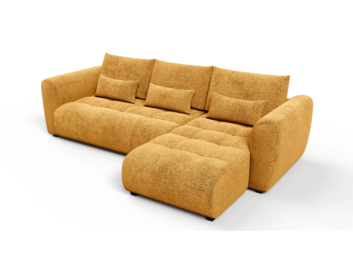 Ecksofa 4-Sitzer rechts SORENO, gelb