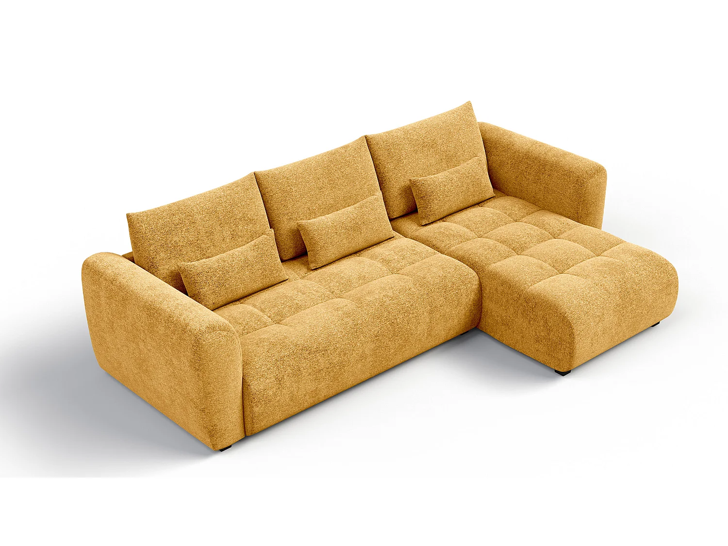 Ecksofa 4-Sitzer rechts SORENO, gelb