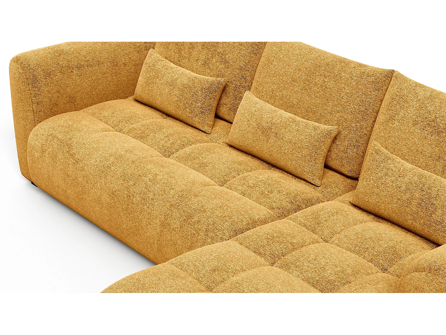 Ecksofa 4-Sitzer rechts SORENO, gelb