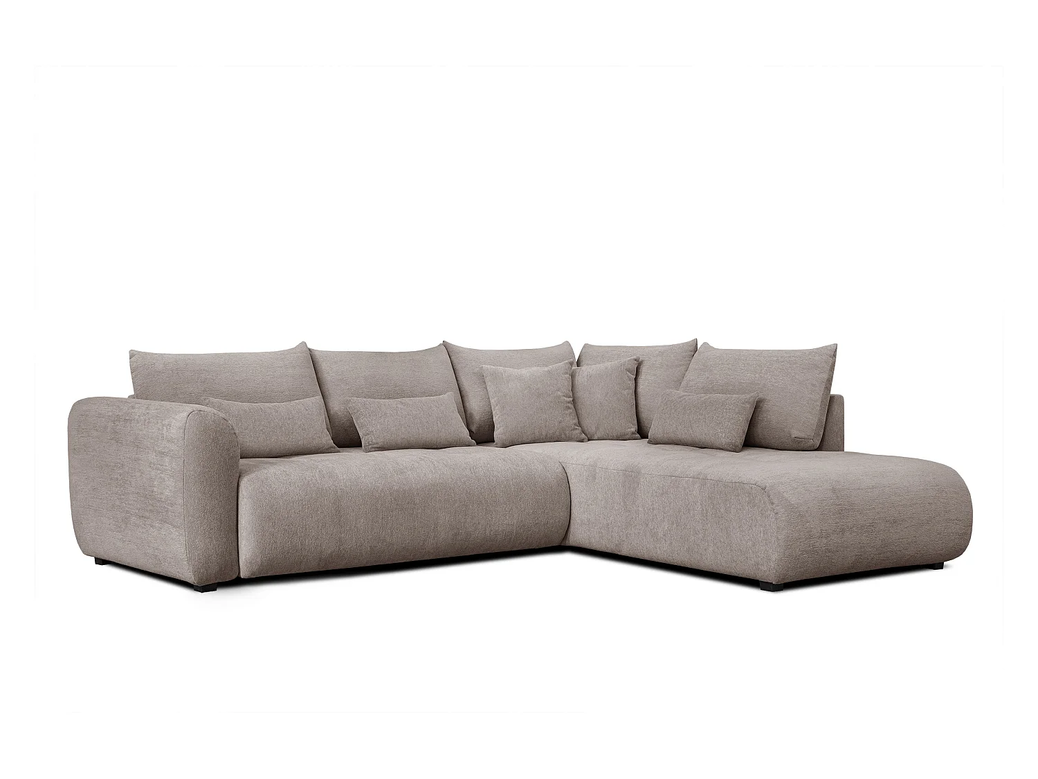 Canapé d'angle 5 places SORENO, tissu beige