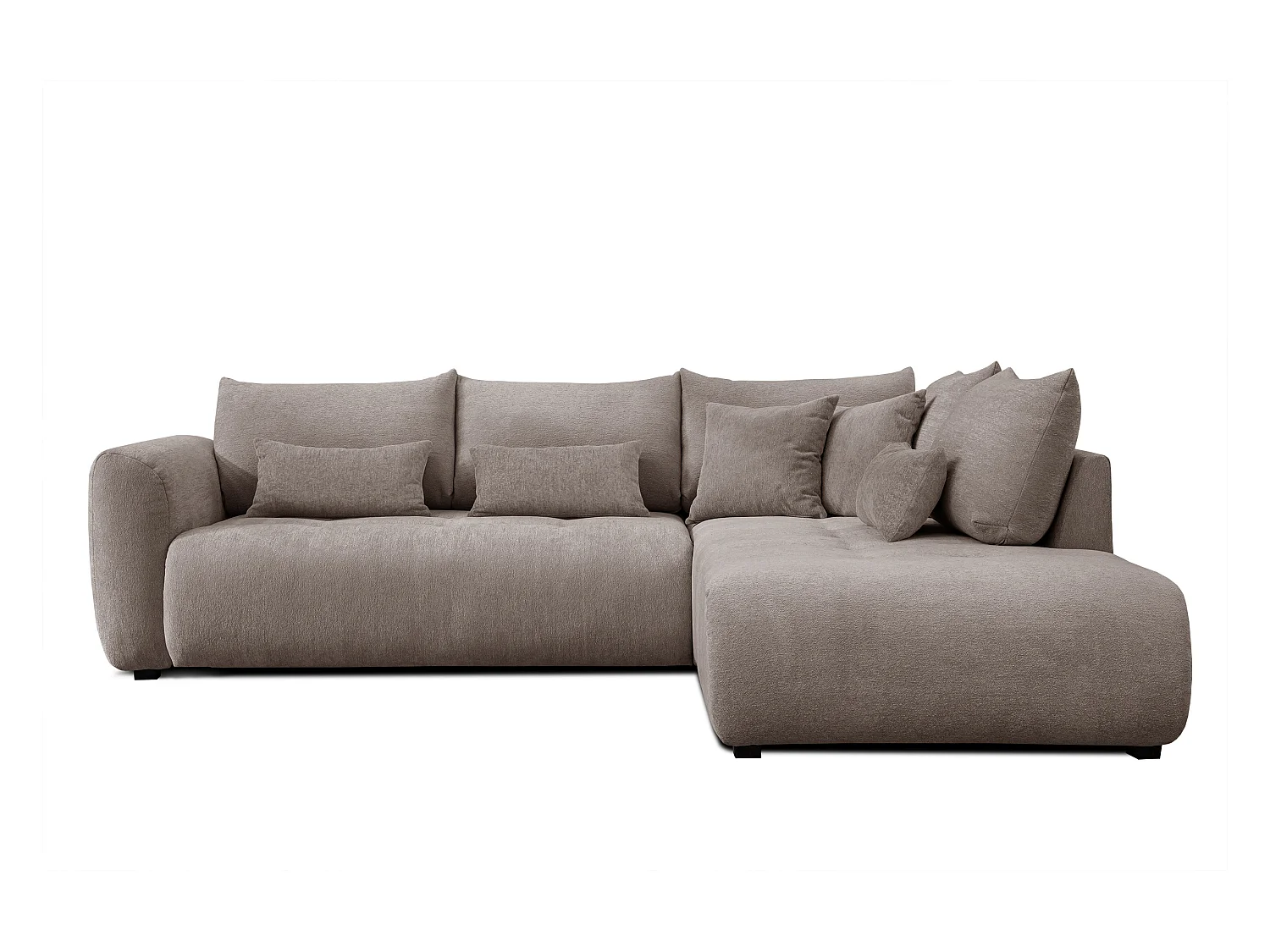 Canapé d'angle 5 places SORENO, tissu beige