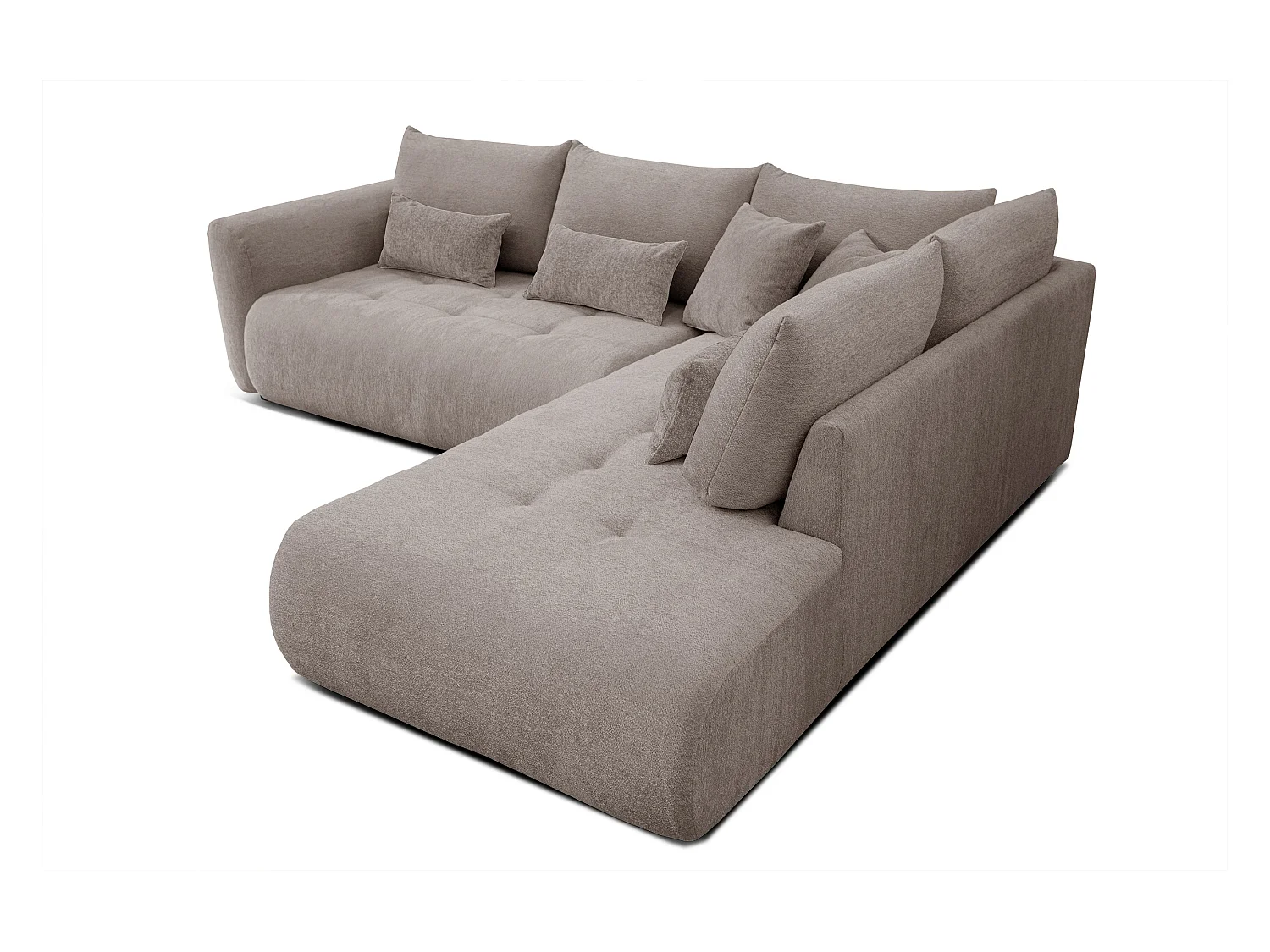 Canapé d'angle 5 places SORENO, tissu beige