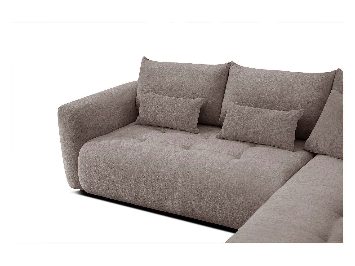 Canapé d'angle 5 places SORENO, tissu beige