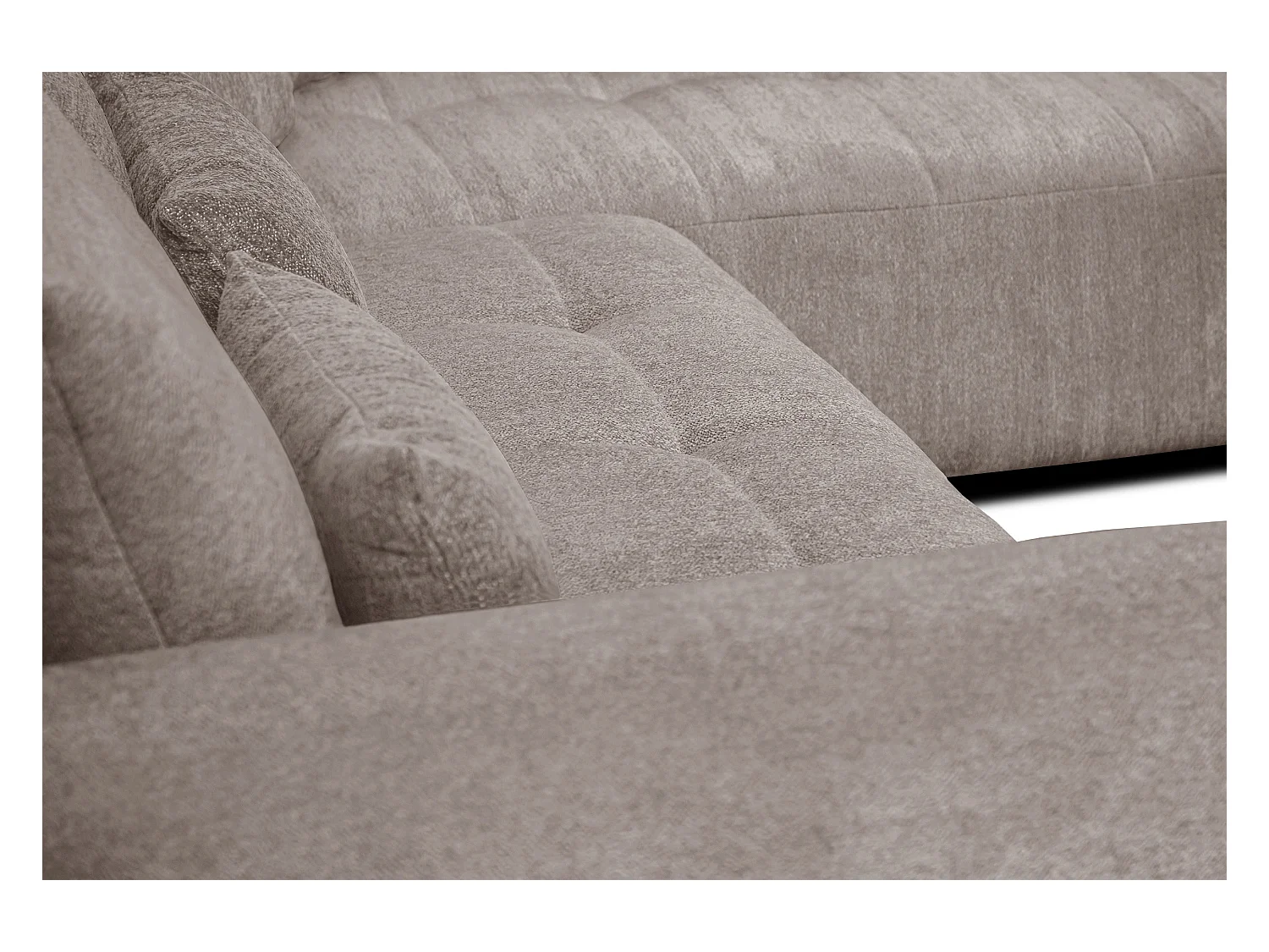 Canapé d'angle 5 places SORENO, tissu beige