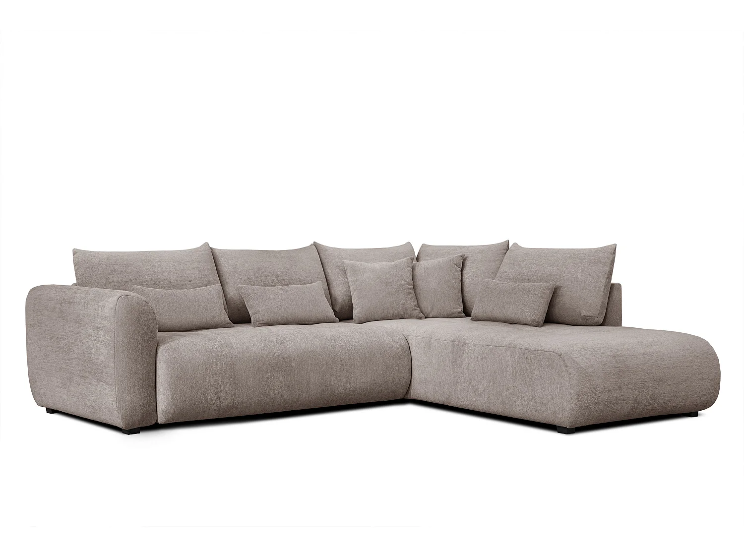 Ecksofa 5-Sitzer rechts SORENO, dunkelbeige