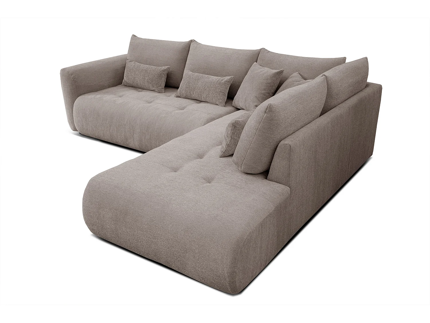 Ecksofa 5-Sitzer rechts SORENO, dunkelbeige