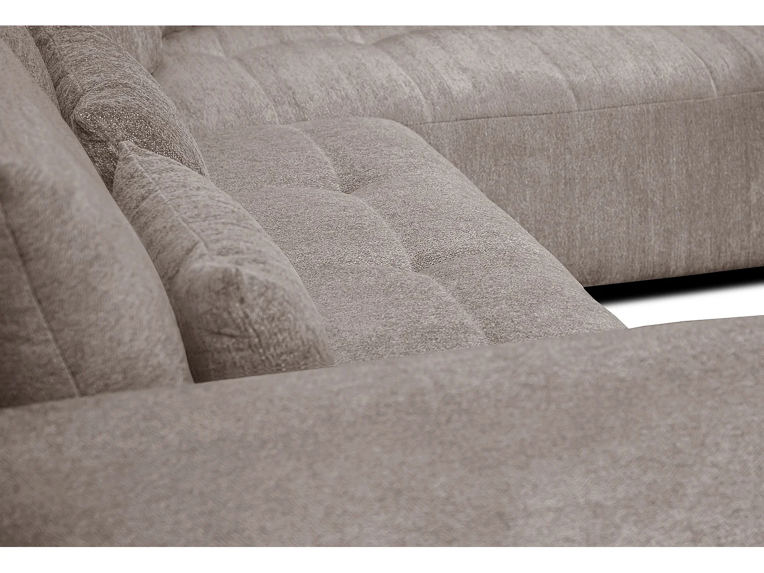 Ecksofa 5-Sitzer rechts SORENO, dunkelbeige