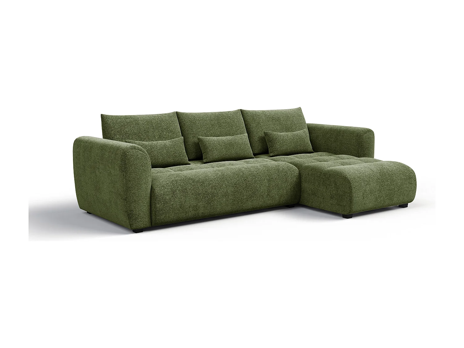 Ecksofa 4-Sitzer rechts SORENO, dunkelgrün