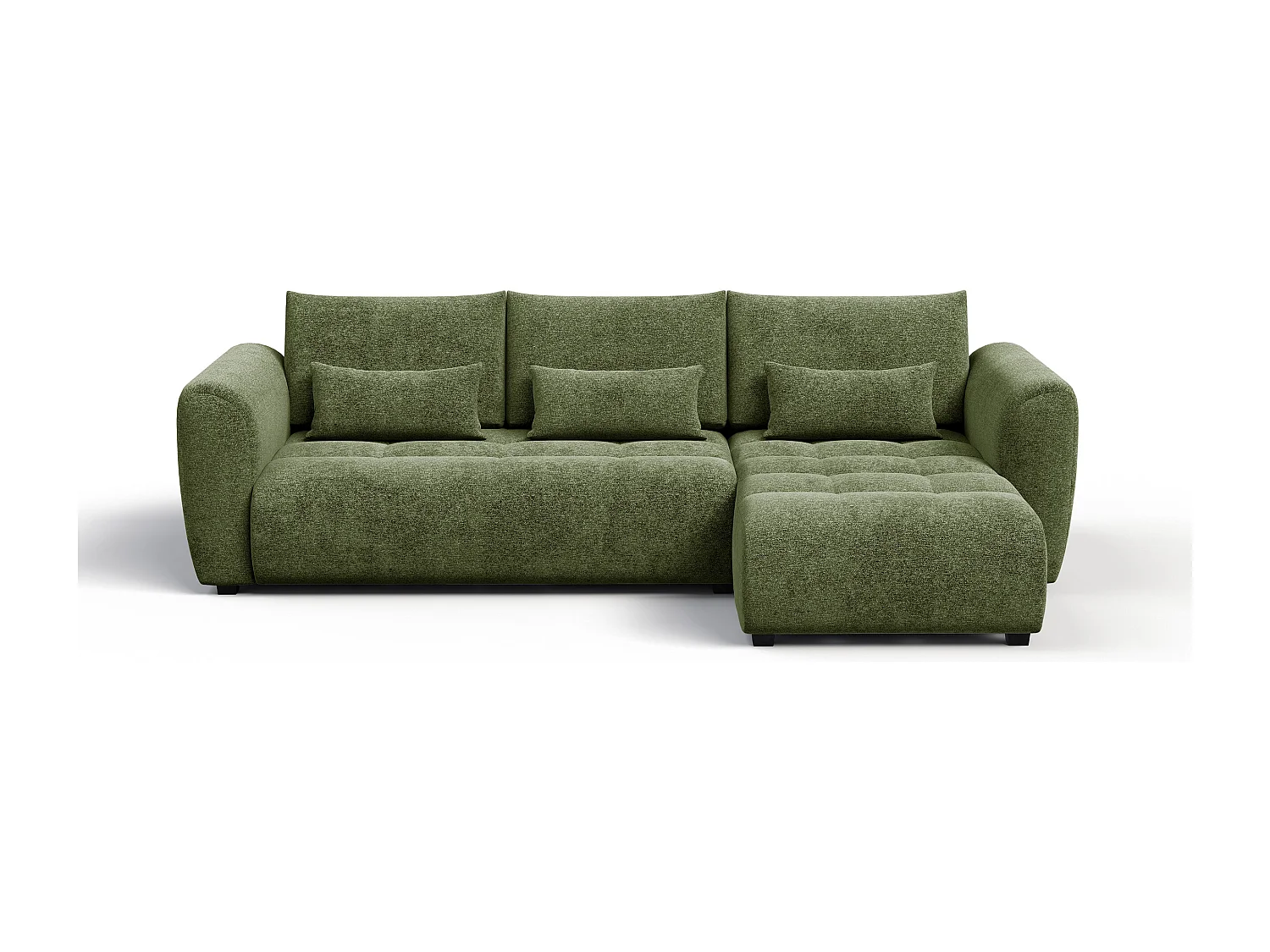 Ecksofa 4-Sitzer rechts SORENO, dunkelgrün