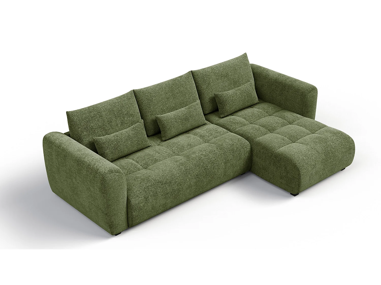 Ecksofa 4-Sitzer rechts SORENO, dunkelgrün