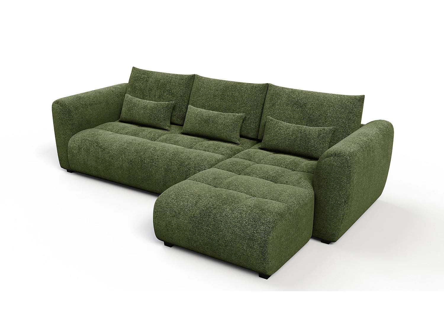 Ecksofa 4-Sitzer rechts SORENO, dunkelgrün