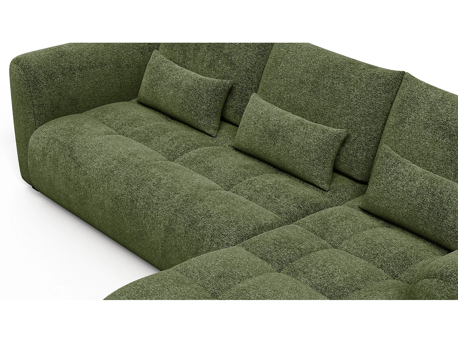 Ecksofa 4-Sitzer rechts SORENO, dunkelgrün