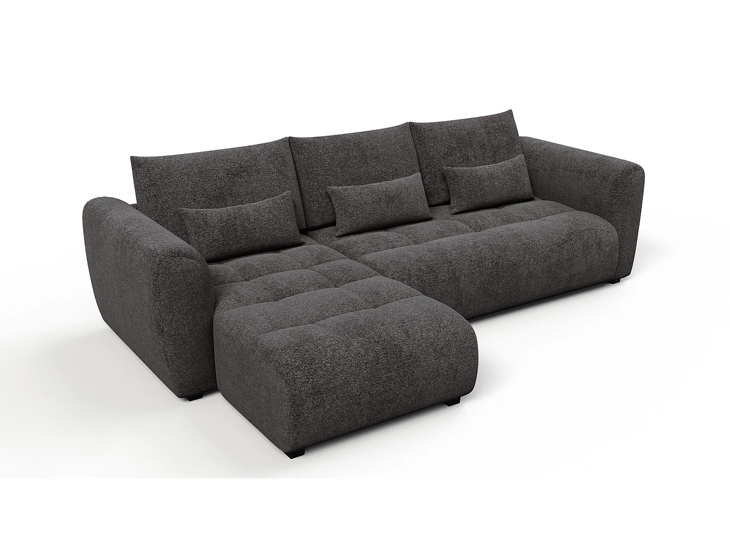 Ecksofa 4-Sitzer links SORENO, dunkelgrau