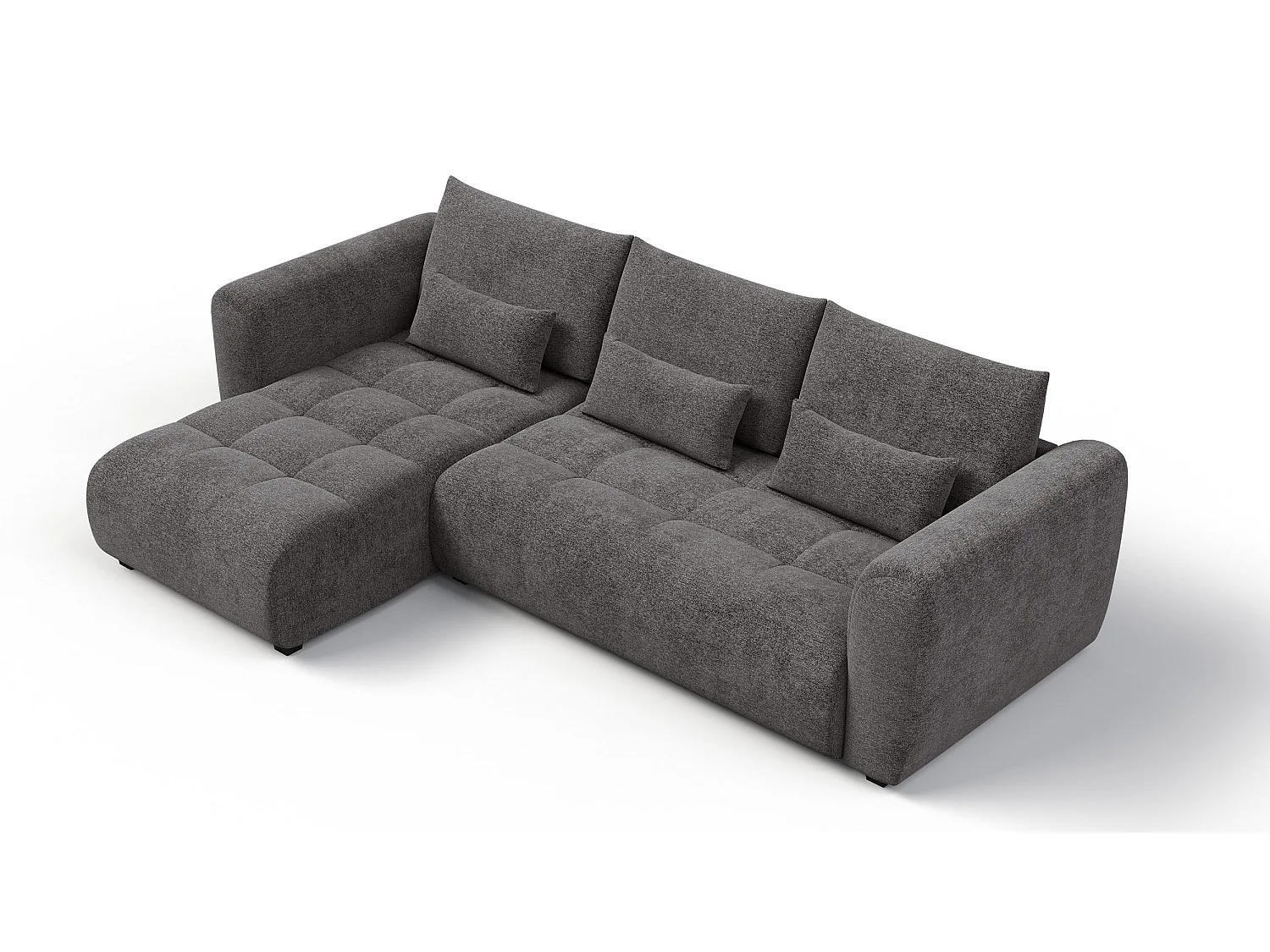 Ecksofa 4-Sitzer links SORENO, dunkelgrau