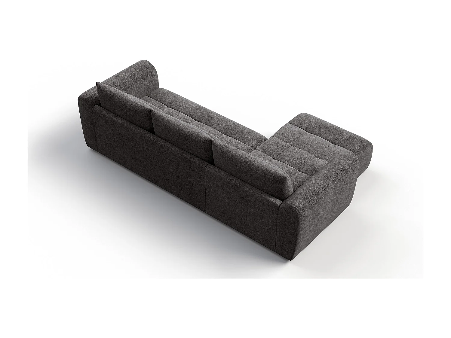 Ecksofa 4-Sitzer links SORENO, dunkelgrau