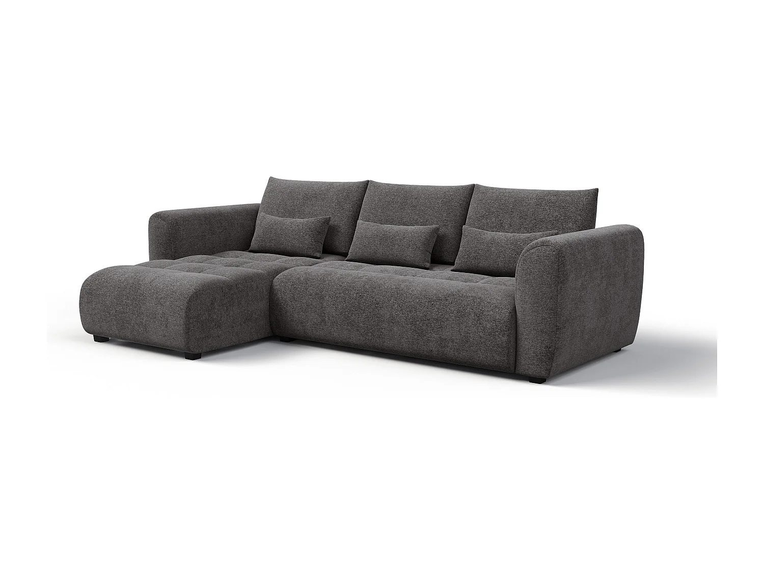 Ecksofa 4-Sitzer links SORENO, dunkelgrau