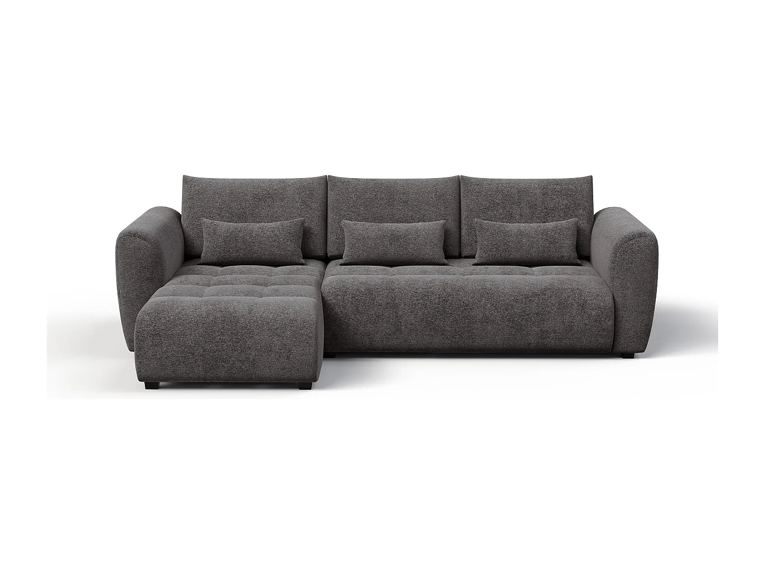 Ecksofa 4-Sitzer links SORENO, dunkelgrau