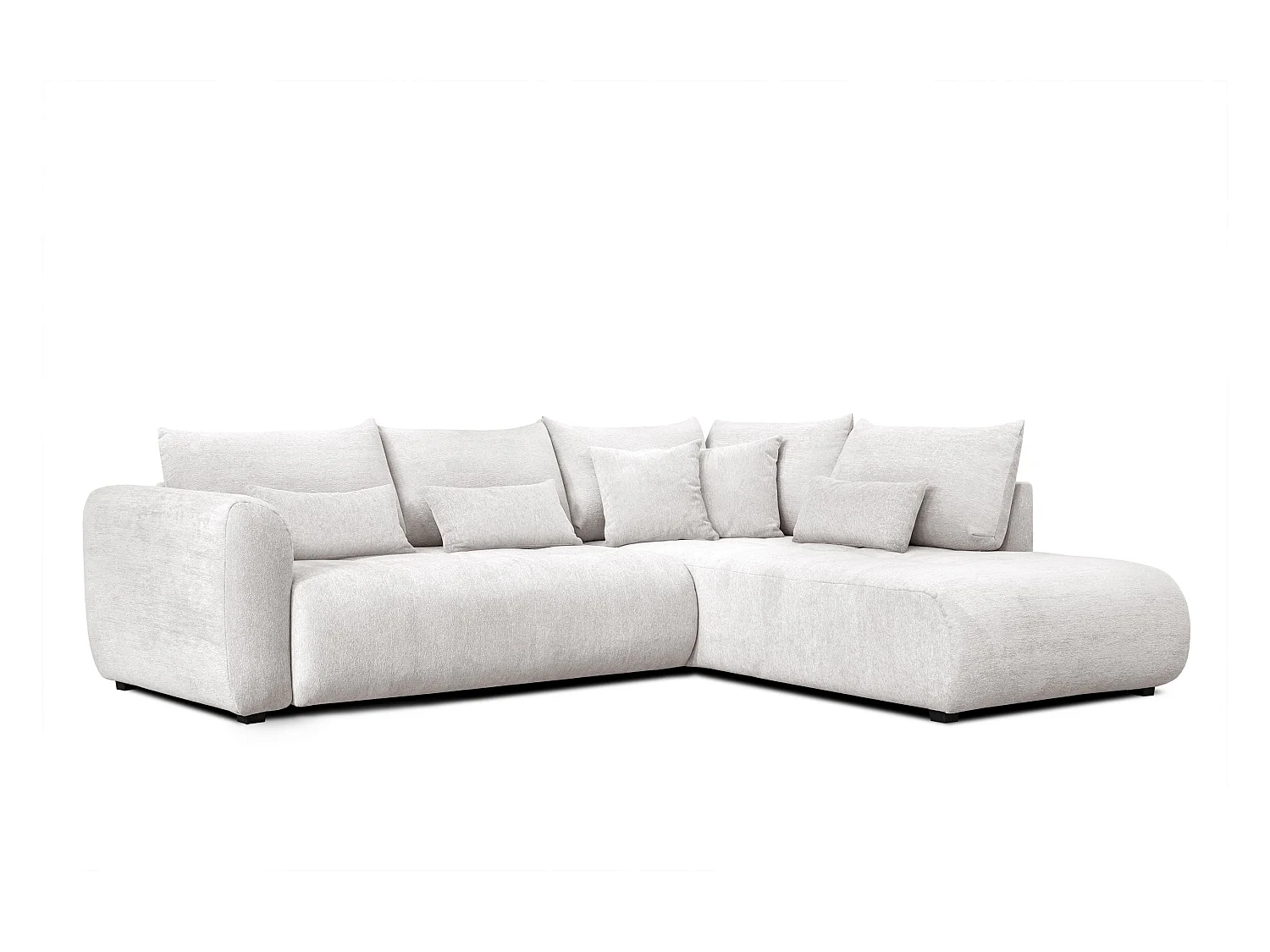 Canapé d'angle 5 places SORENO, tissu ecru