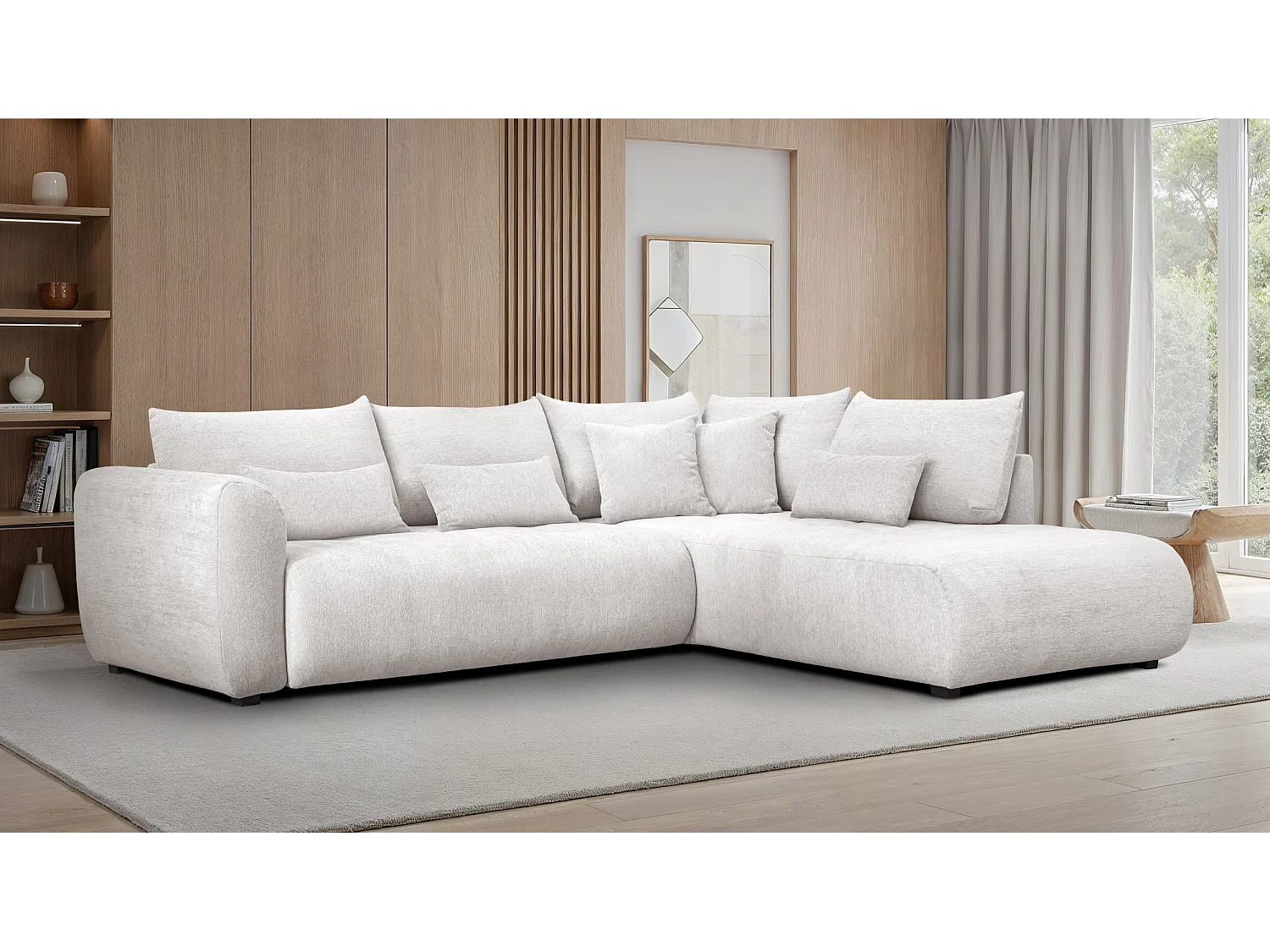 Ecksofa 5-Sitzer rechts SORENO, ecru