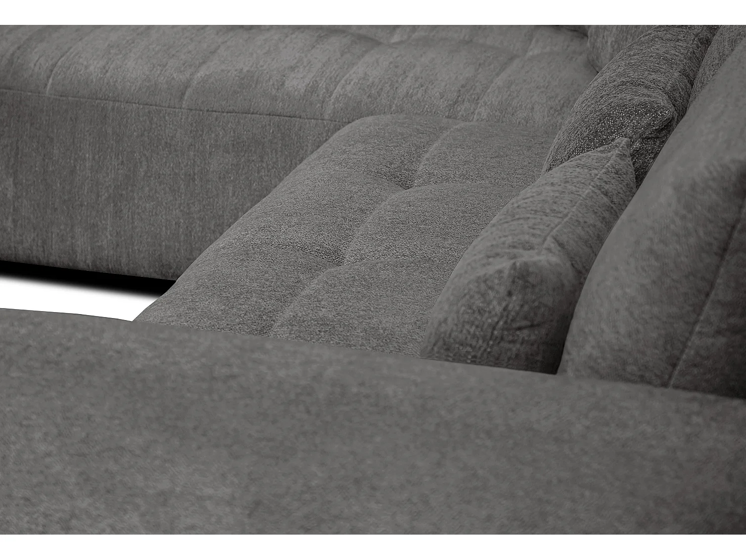 Ecksofa 5-Sitzer links SORENO, dunkelgrau