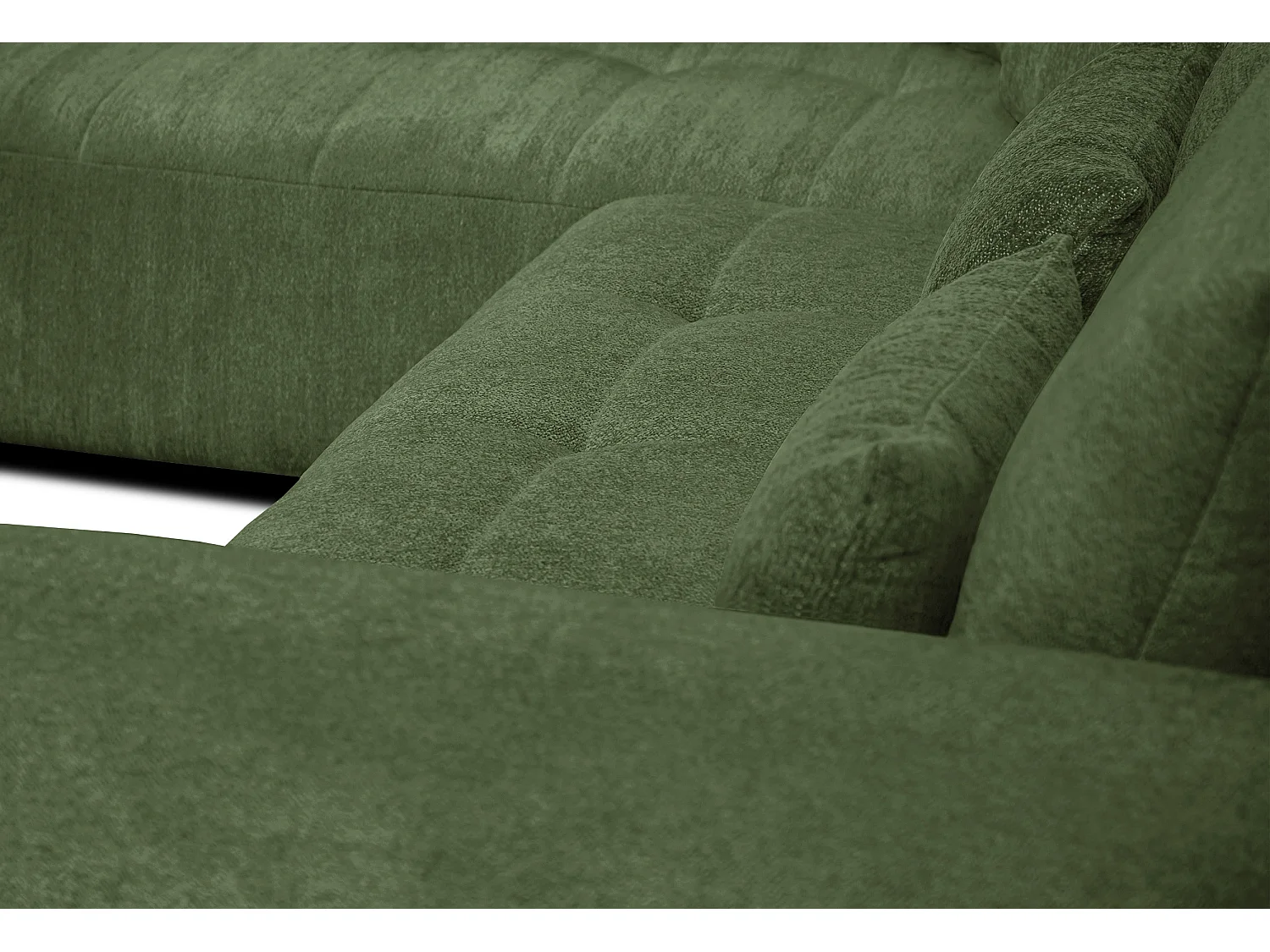 Ecksofa 5-Sitzer links SORENO, dunkelgrün