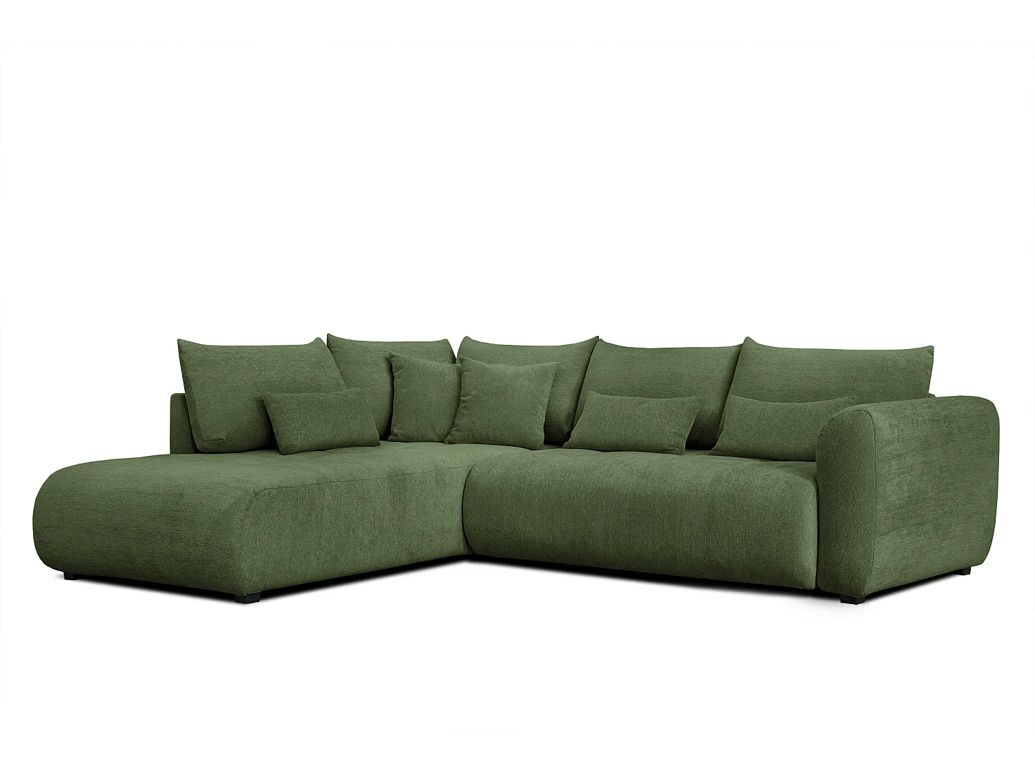 Ecksofa 5-Sitzer links SORENO, dunkelgrün