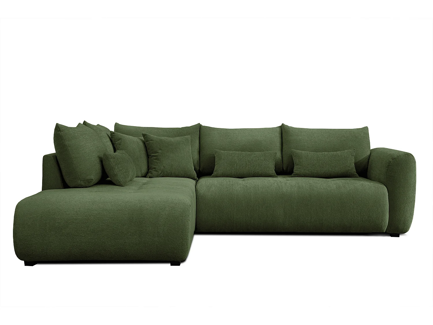 Ecksofa 5-Sitzer links SORENO, dunkelgrün