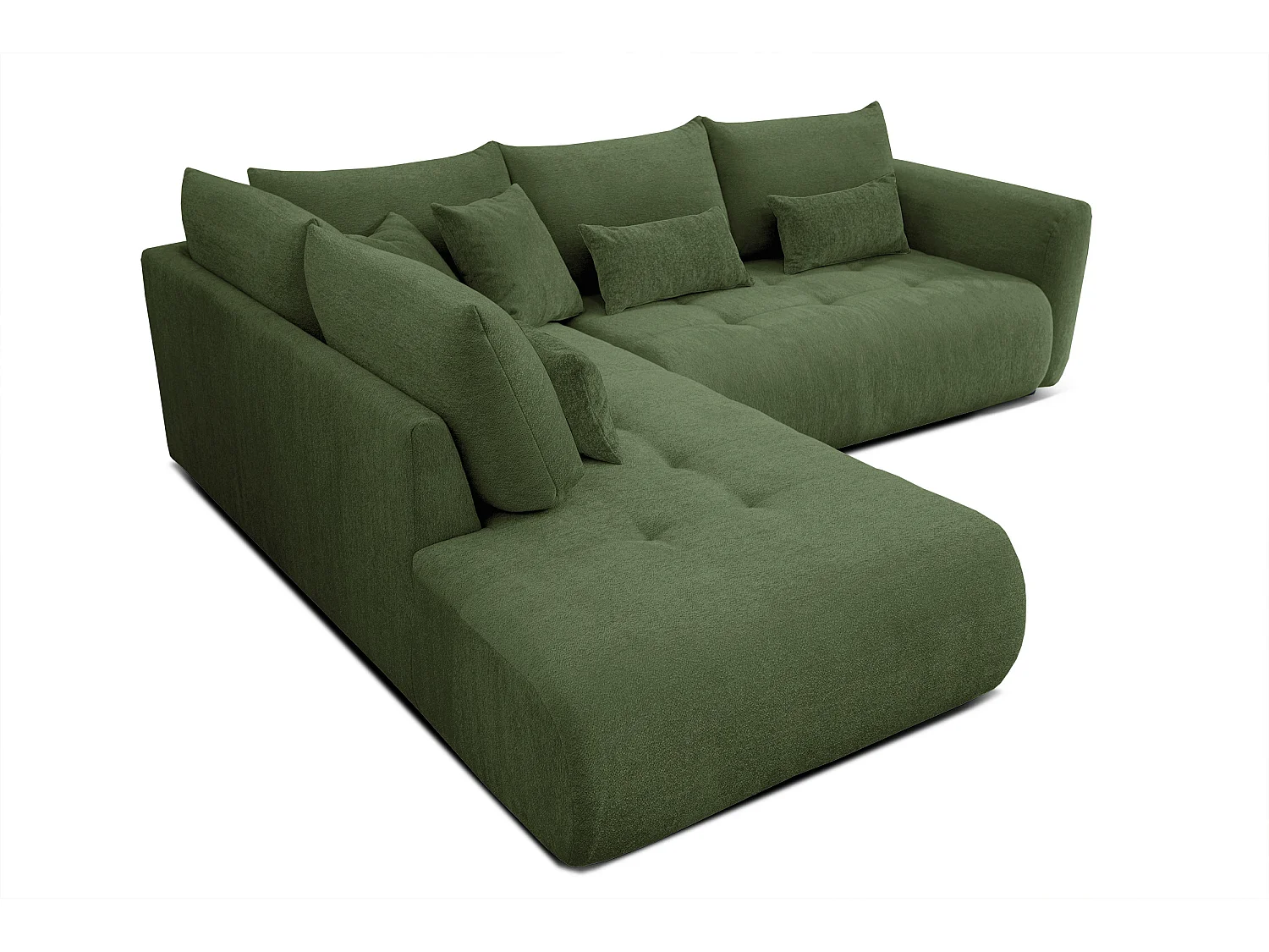 Ecksofa 5-Sitzer links SORENO, dunkelgrün