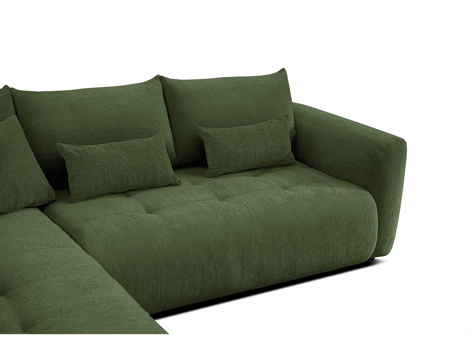 Ecksofa 5-Sitzer links SORENO, dunkelgrün