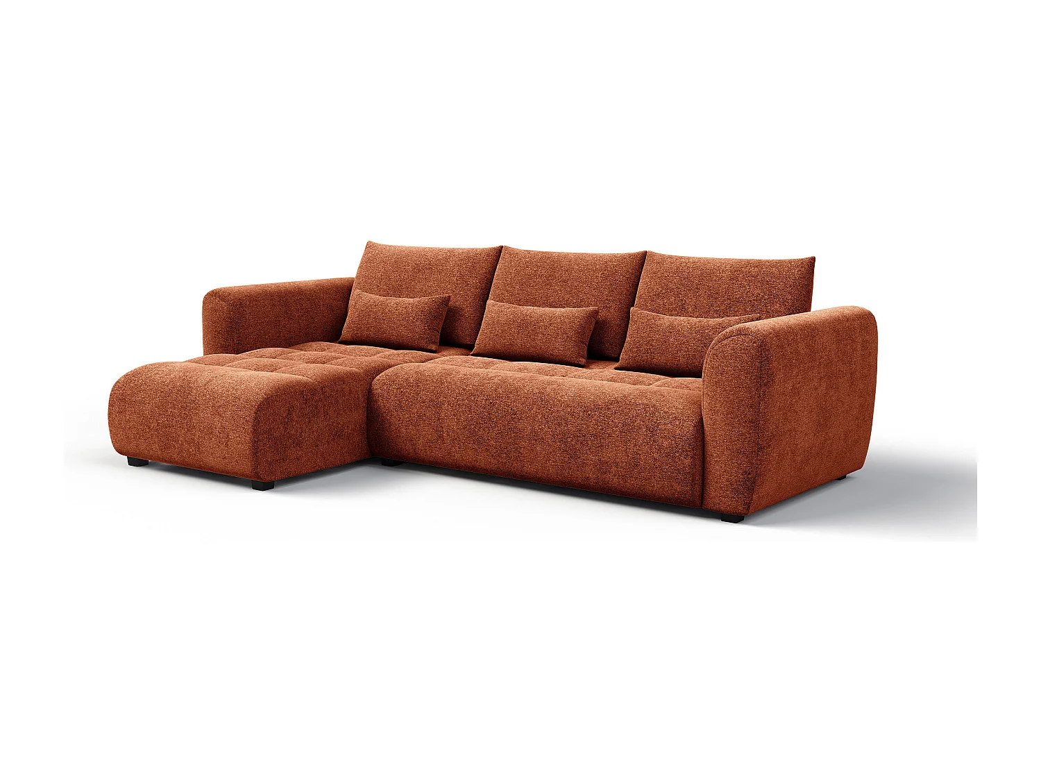Ecksofa 4-Sitzer links SORENO, orange