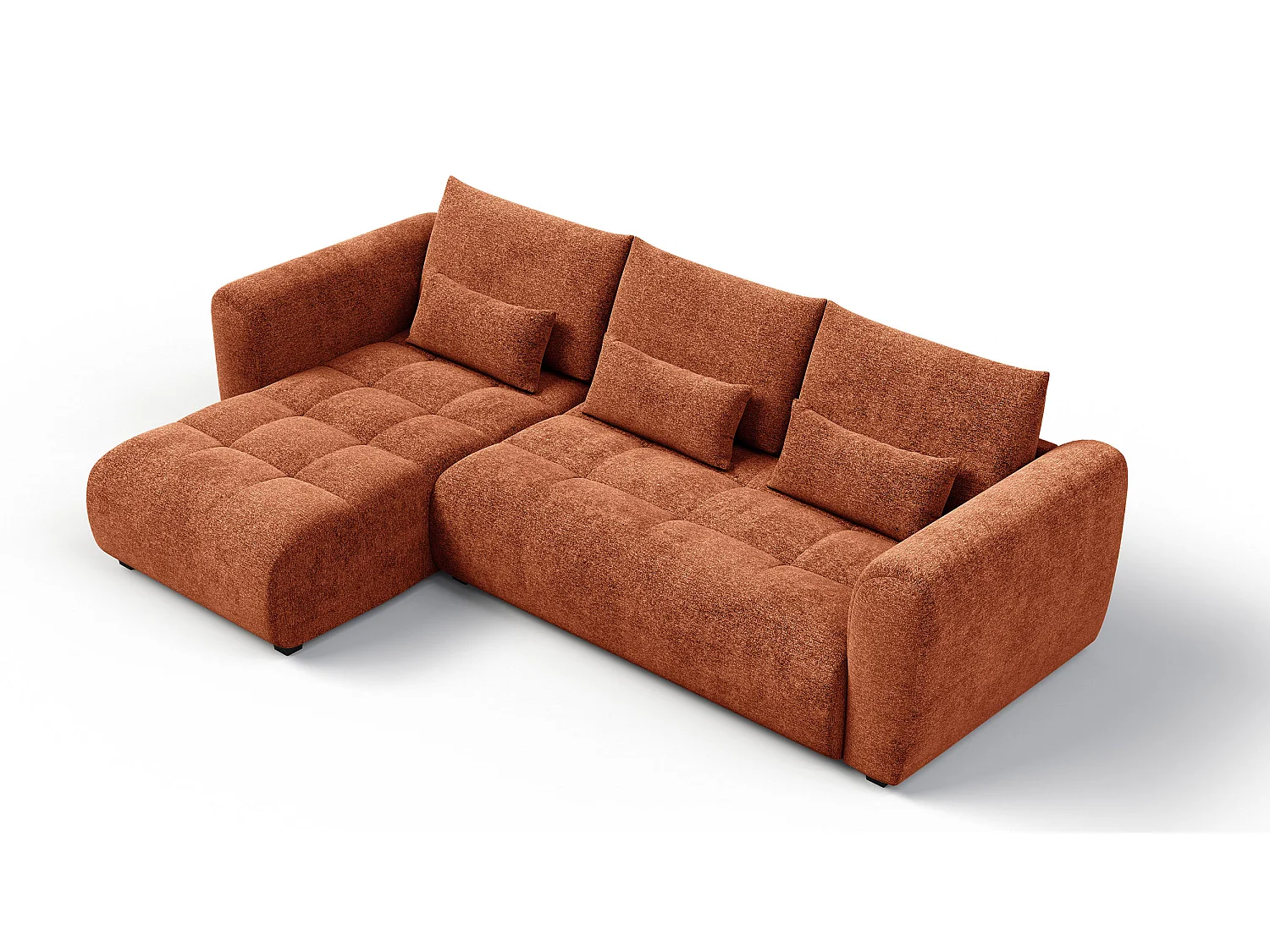Ecksofa 4-Sitzer links SORENO, orange