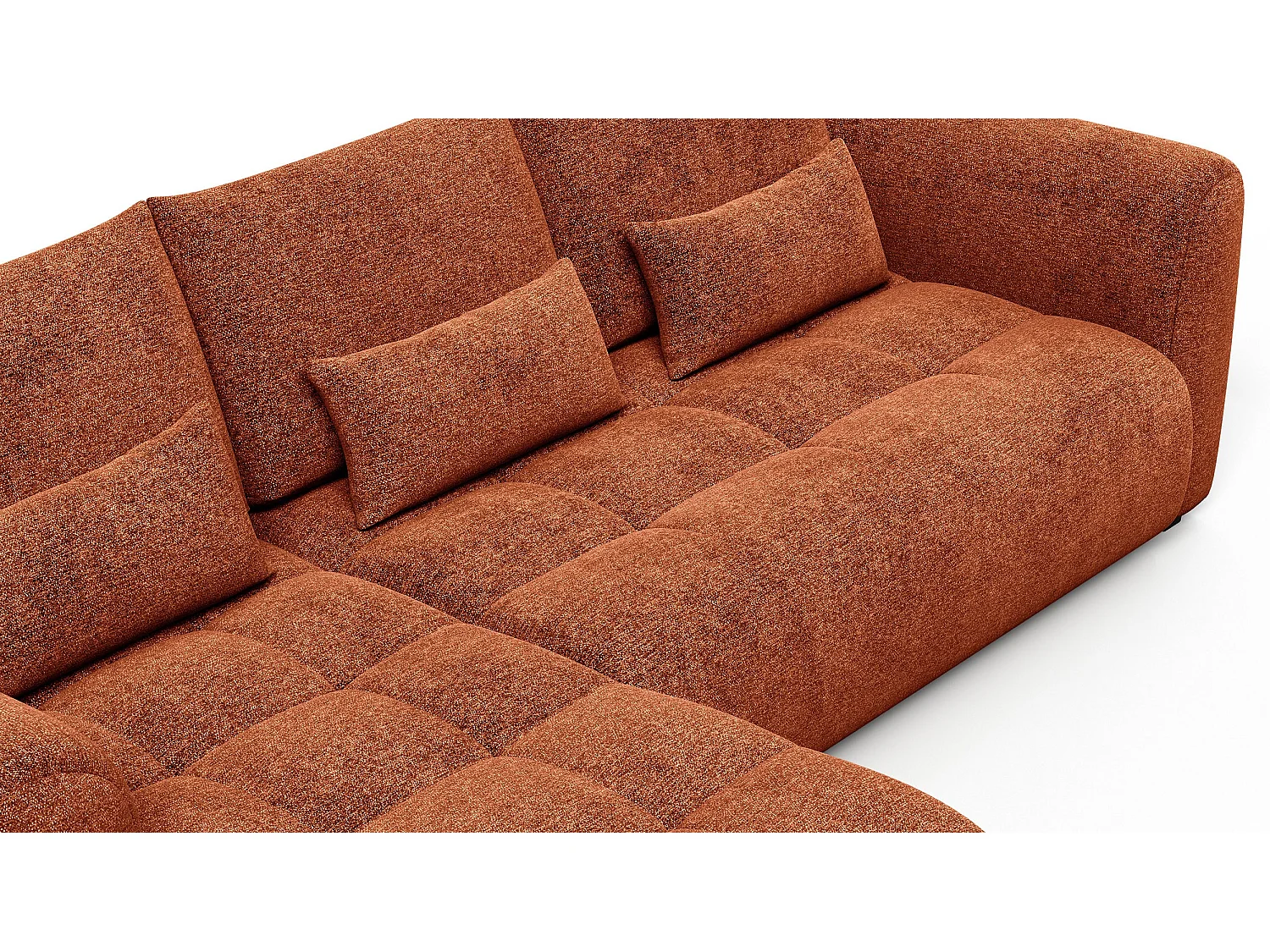 Ecksofa 4-Sitzer links SORENO, orange