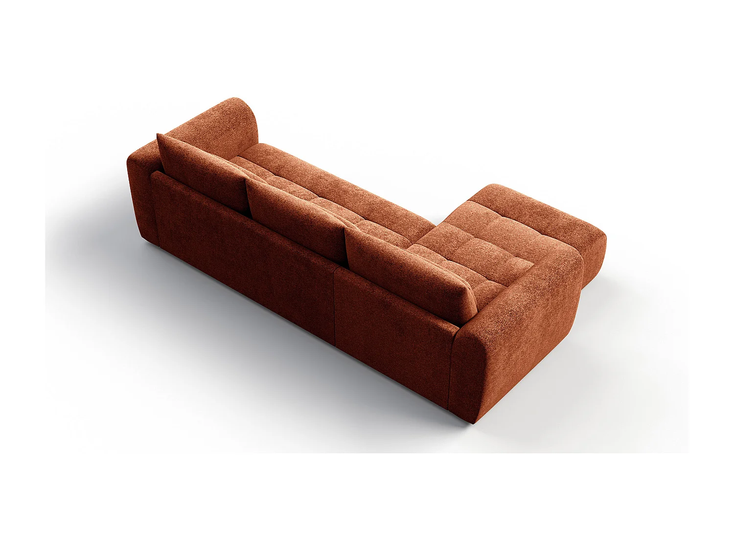 Ecksofa 4-Sitzer links SORENO, orange