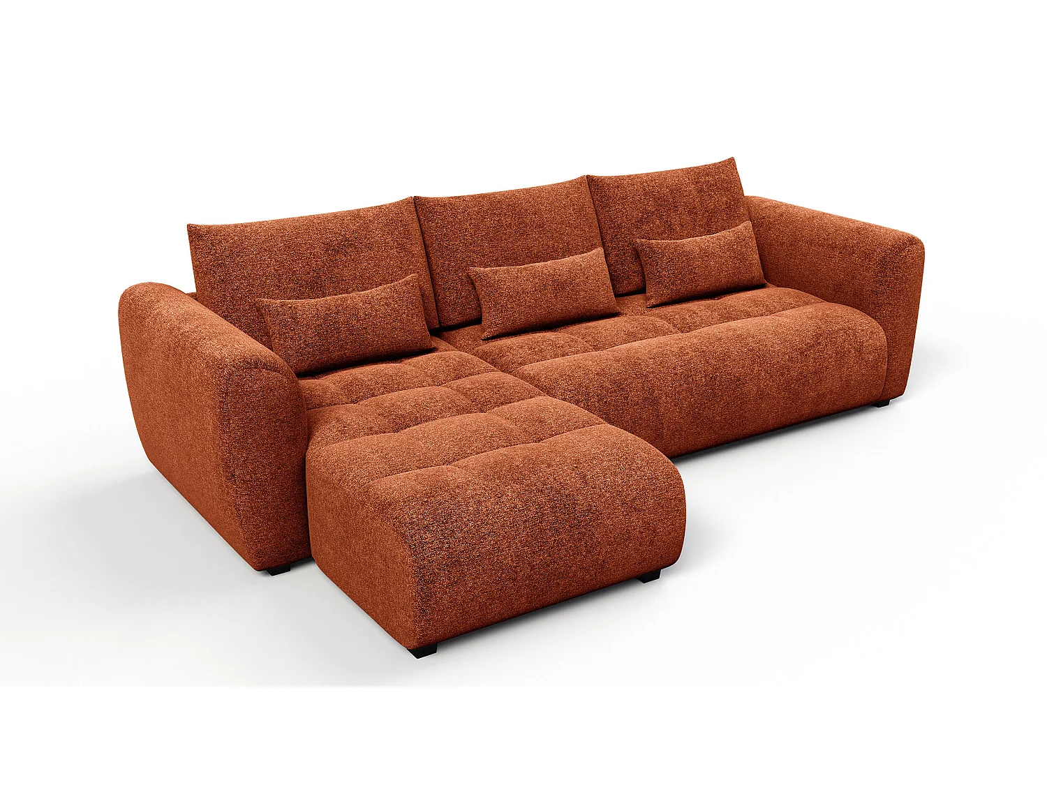 Ecksofa 4-Sitzer links SORENO, orange