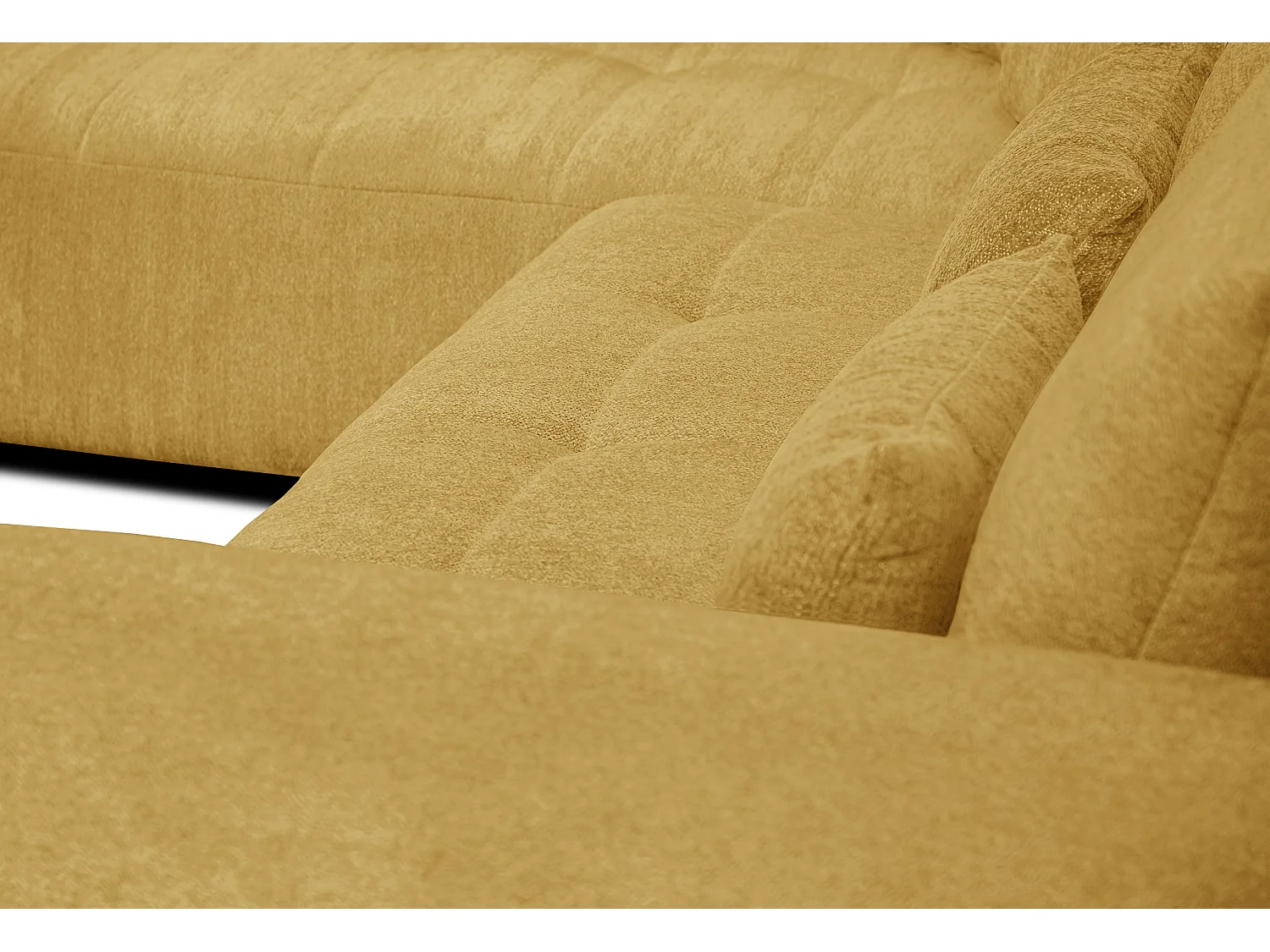 Canapé d'angle 5 places SORENO, tissu jaune