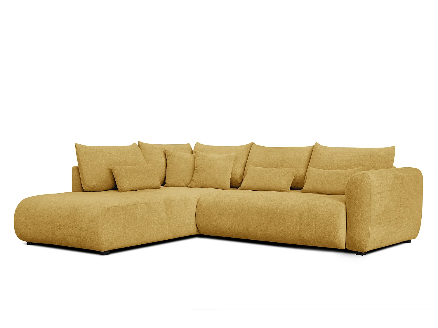 Ecksofa 5-Sitzer links SORENO, gelb