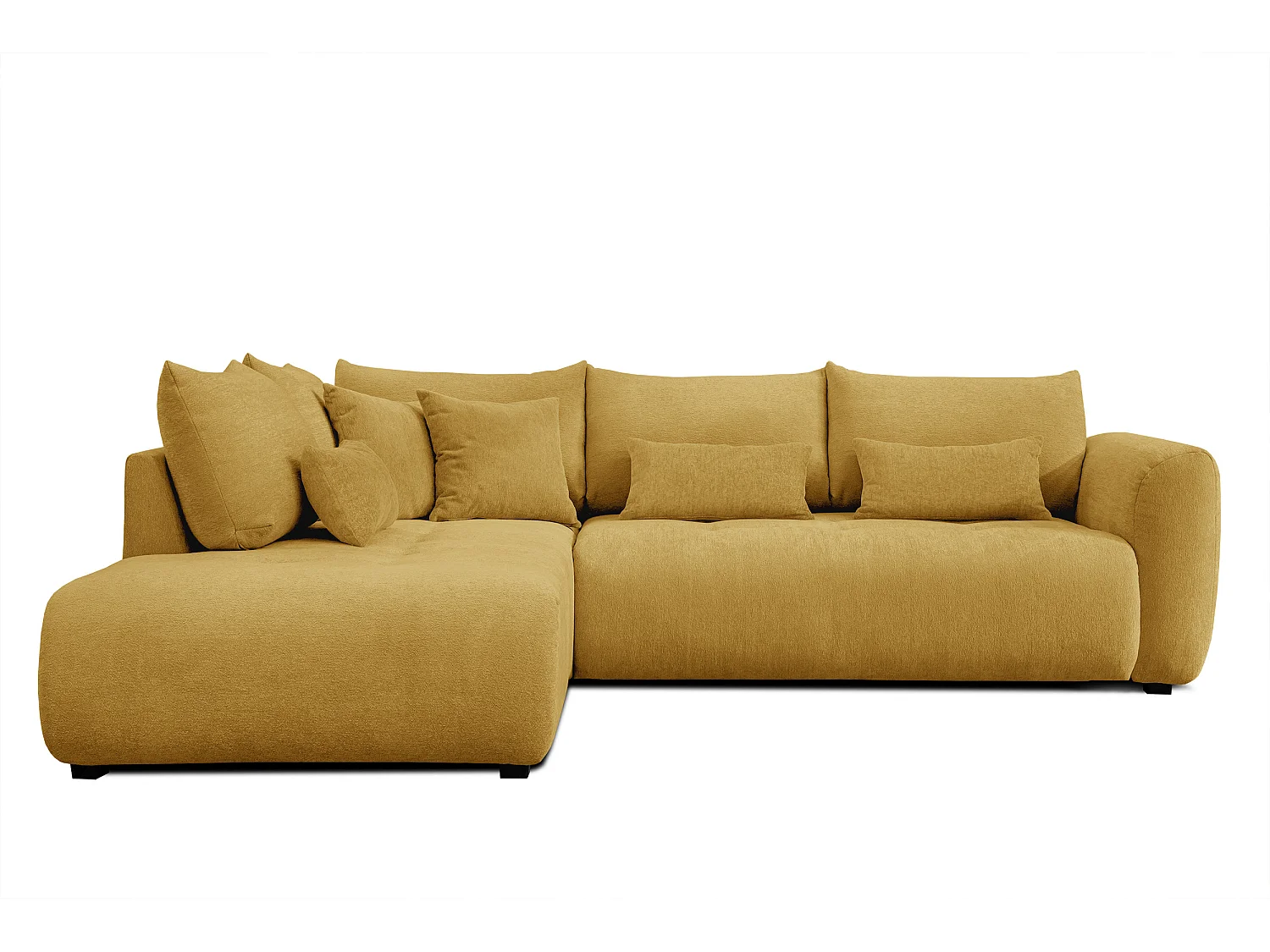 Ecksofa 5-Sitzer links SORENO, gelb