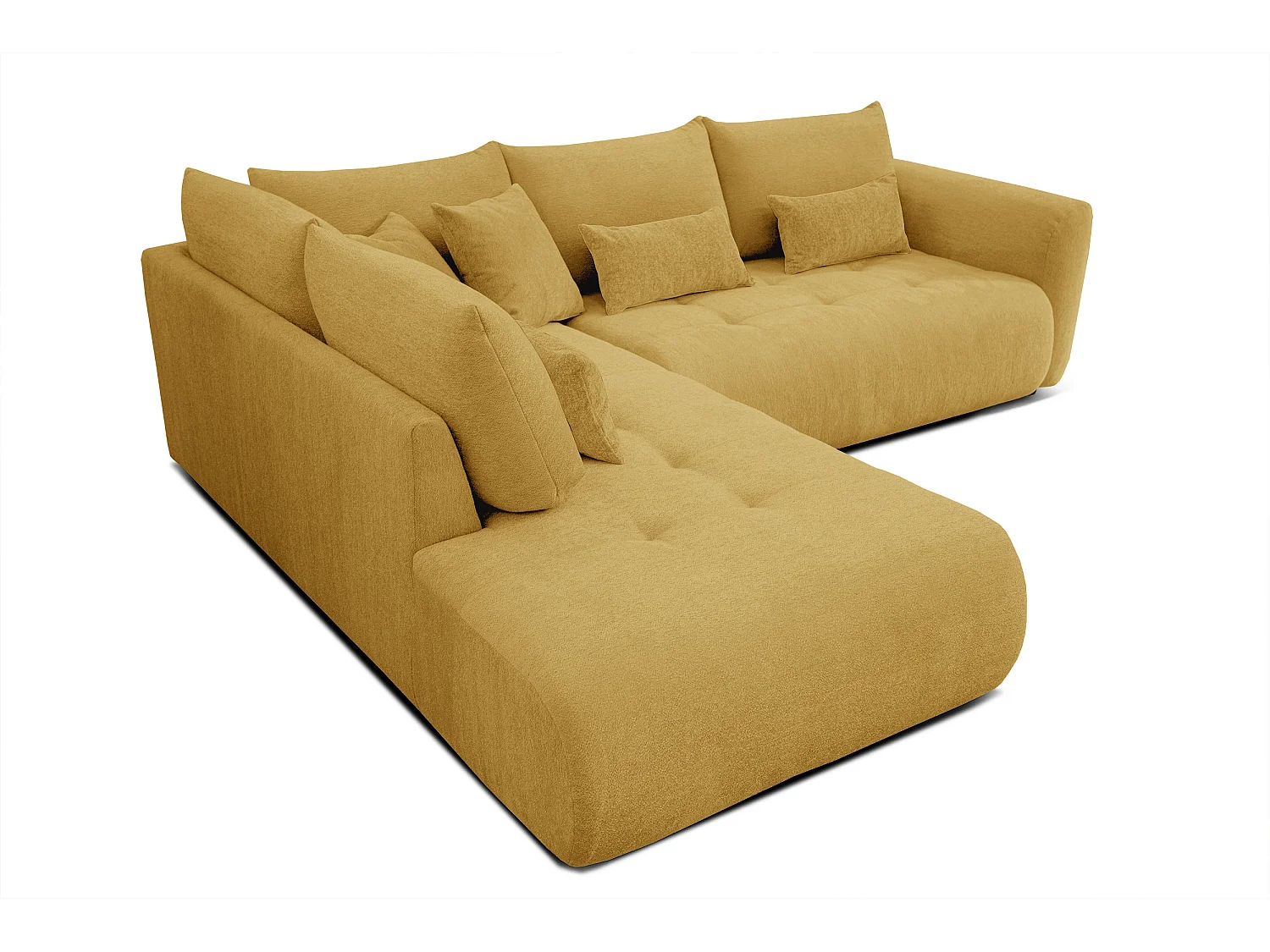 Ecksofa 5-Sitzer links SORENO, gelb