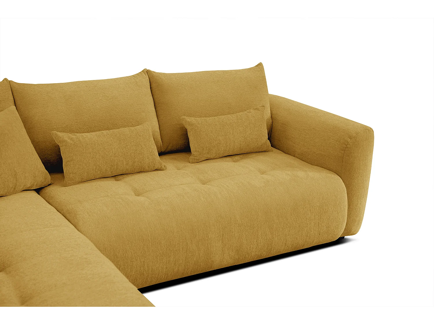 Ecksofa 5-Sitzer links SORENO, gelb