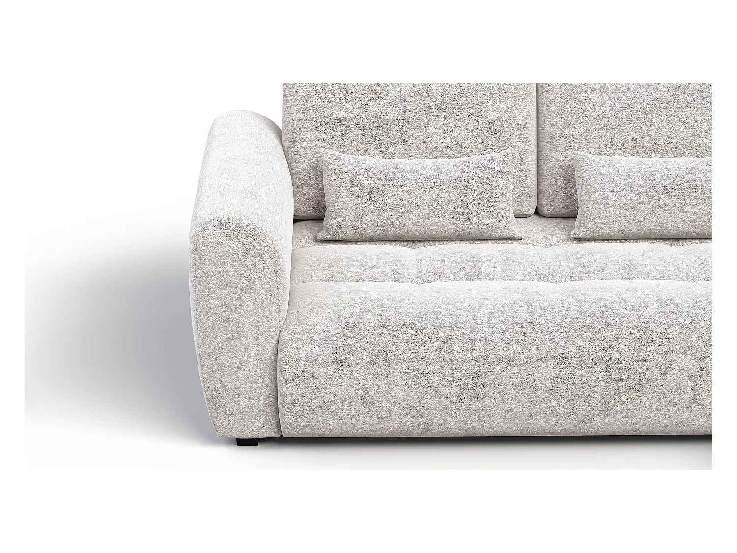 Canapé d'angle 4 places SORENO, tissu ecru