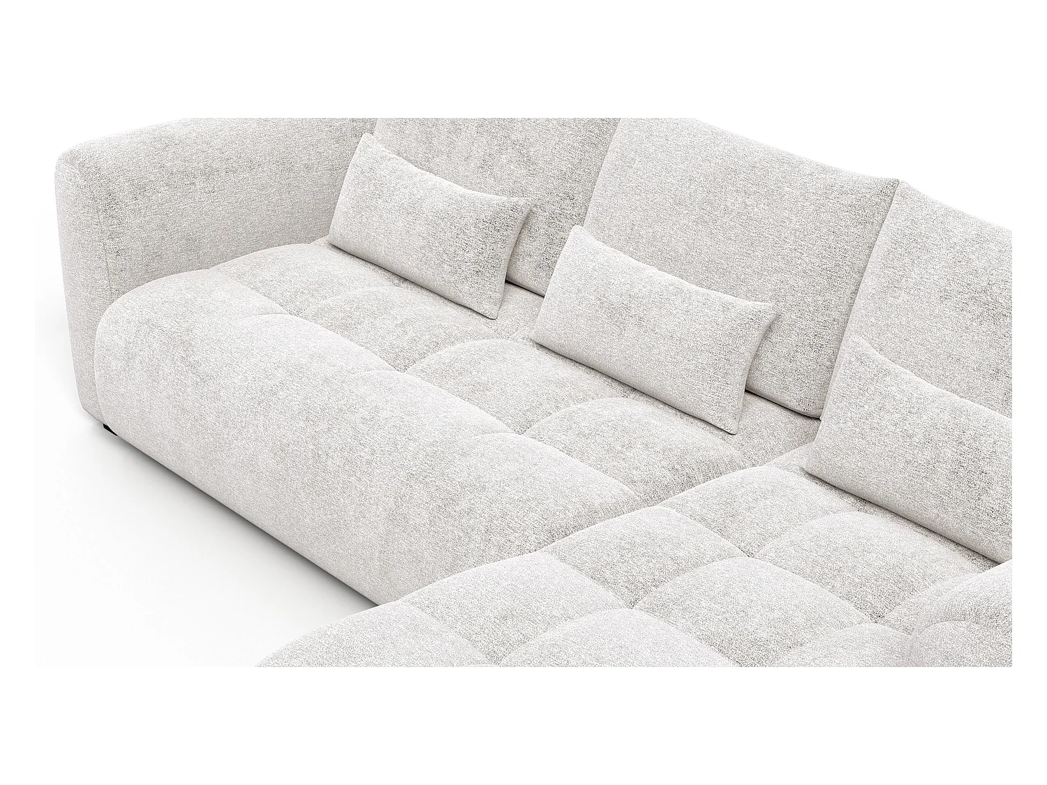 Canapé d'angle 4 places SORENO, tissu ecru