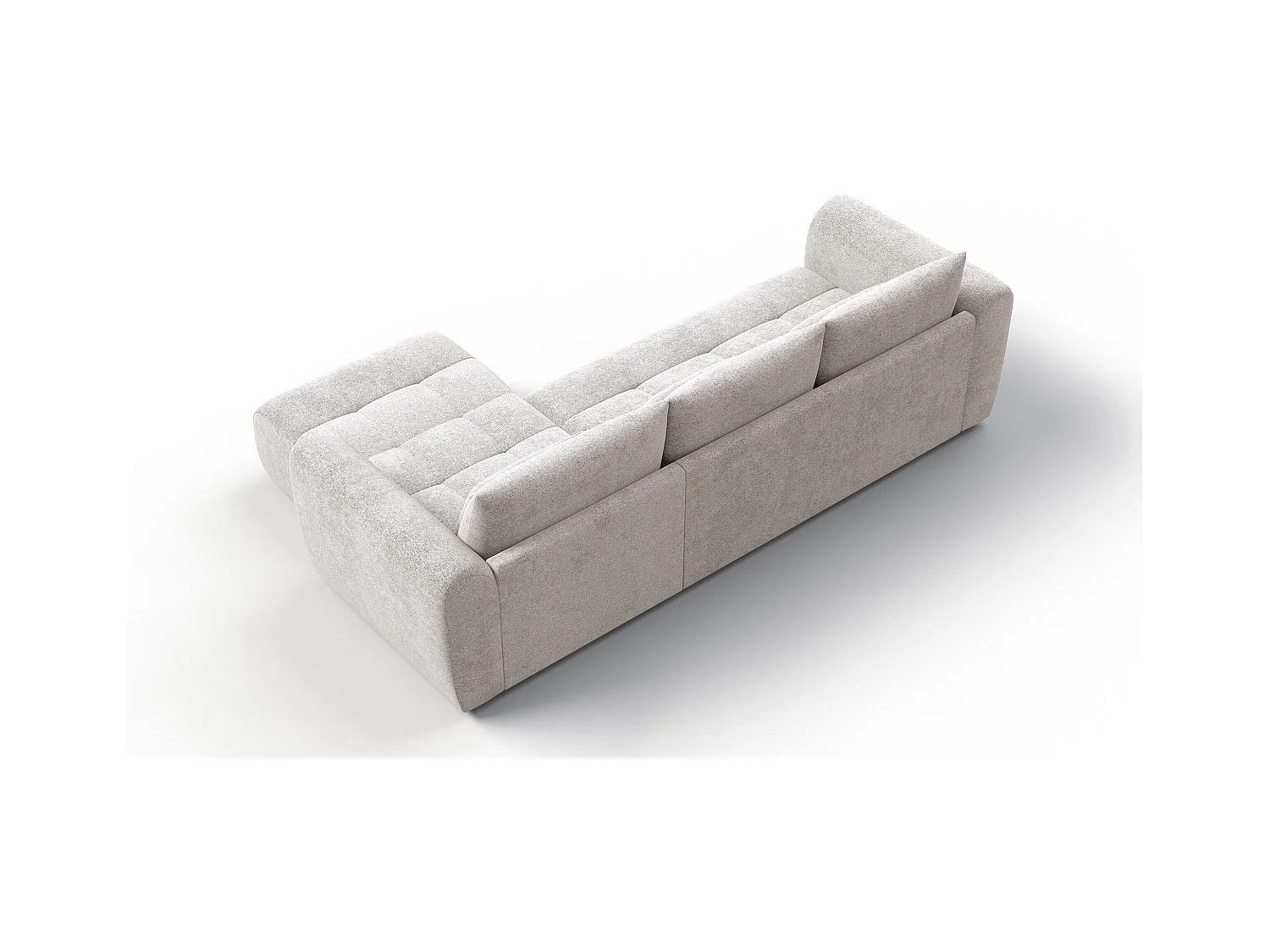 Canapé d'angle 4 places SORENO, tissu ecru