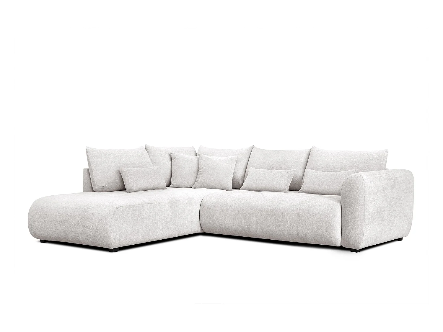 Canapé d'angle 5 places SORENO, tissu ecru