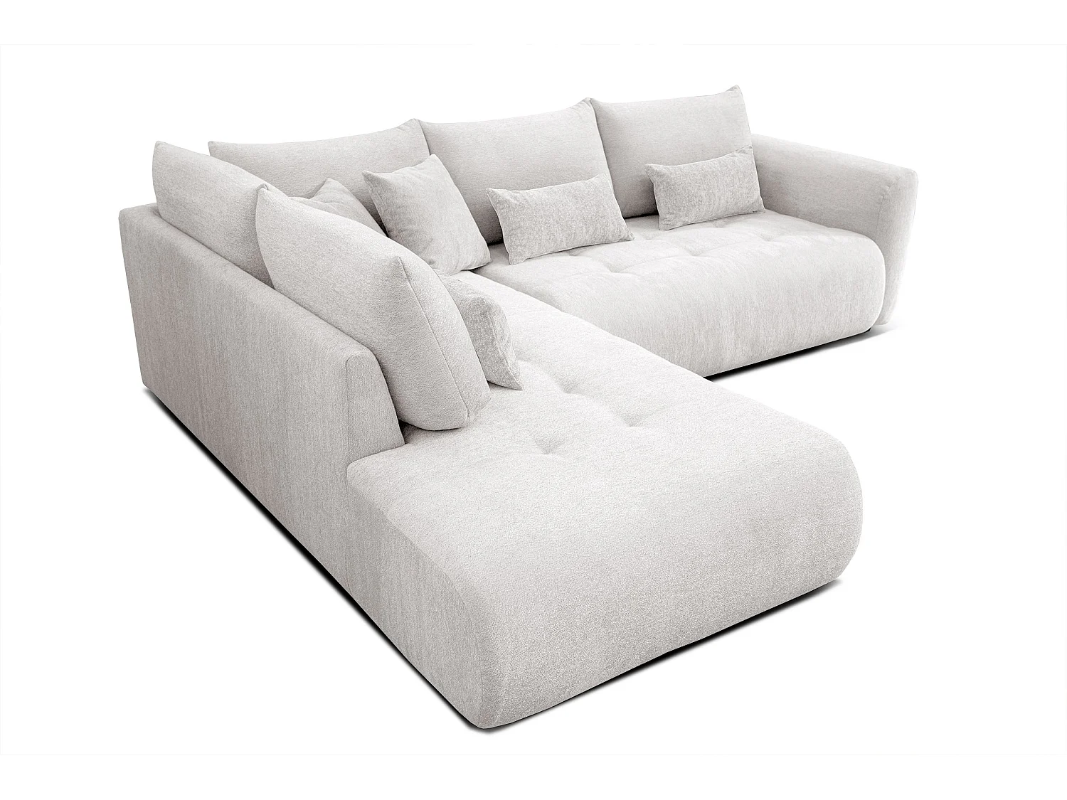 Ecksofa 5-Sitzer links SORENO, ecru