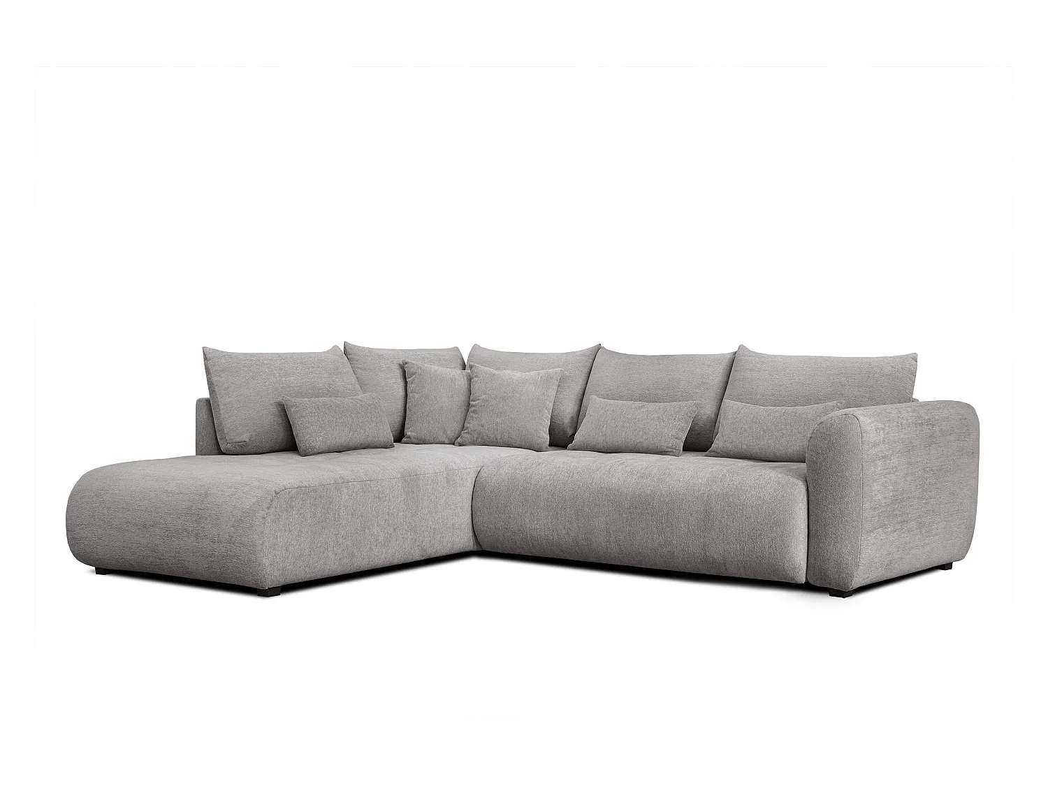 Canapé d'angle 5 places SORENO, tissu gris
