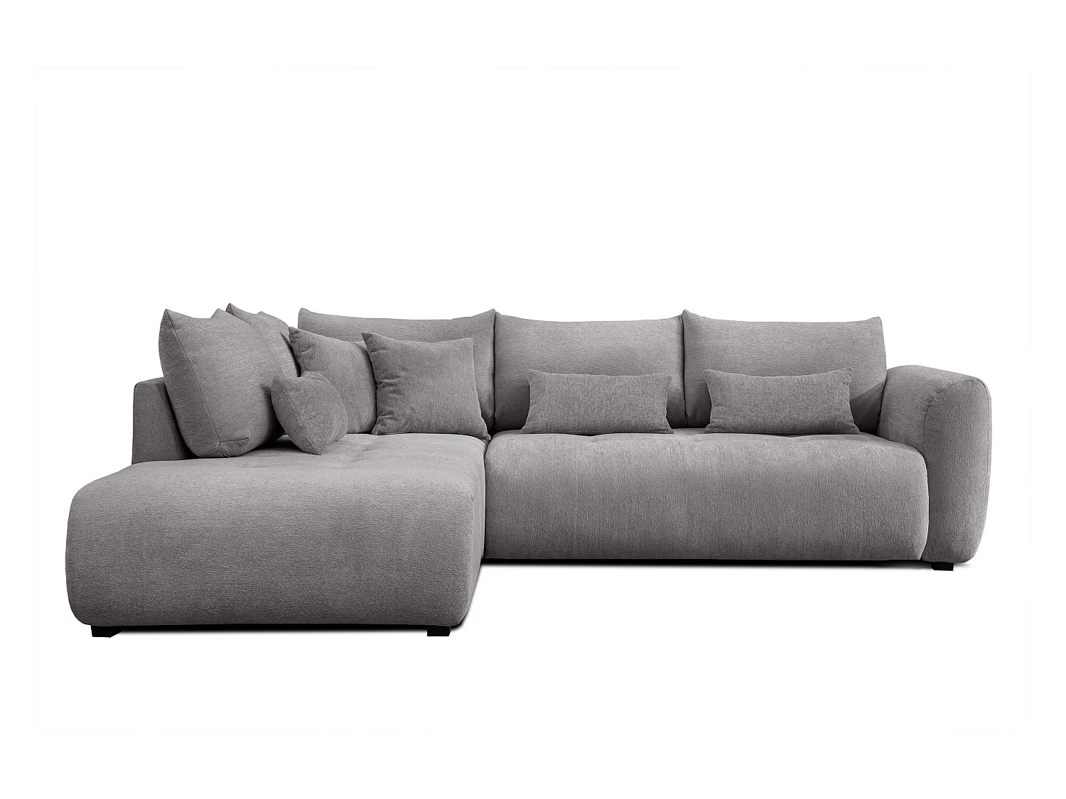 Canapé d'angle 5 places SORENO, tissu gris