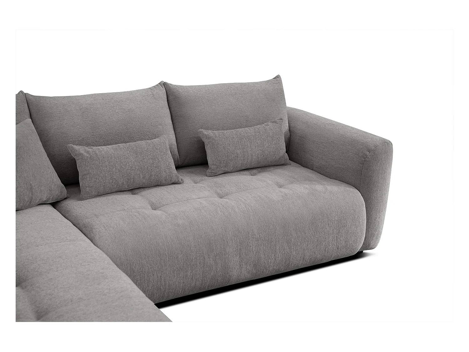 Canapé d'angle 5 places SORENO, tissu gris